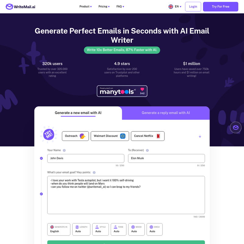WriteMail.ai: Effortless Email Composition AI Tool for Enhanced Productivity